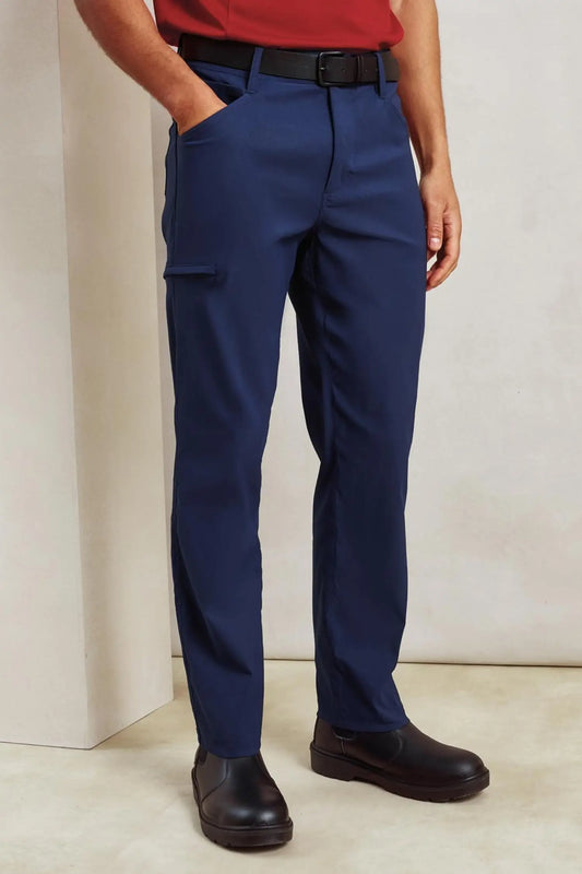 Professional Chef Trousers, Stretchchecker, Unisex - Navy
