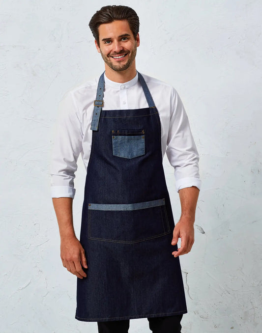 Denim Bib Kitchen Apron - Jean Blue