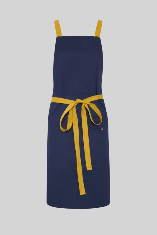 Custom Two-Tone Kitchen Apron with Contrasting Bib