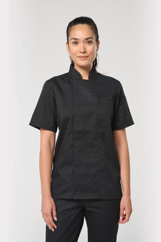 Veste de cuisine unisexe manches courtes respirante et écoresponsable