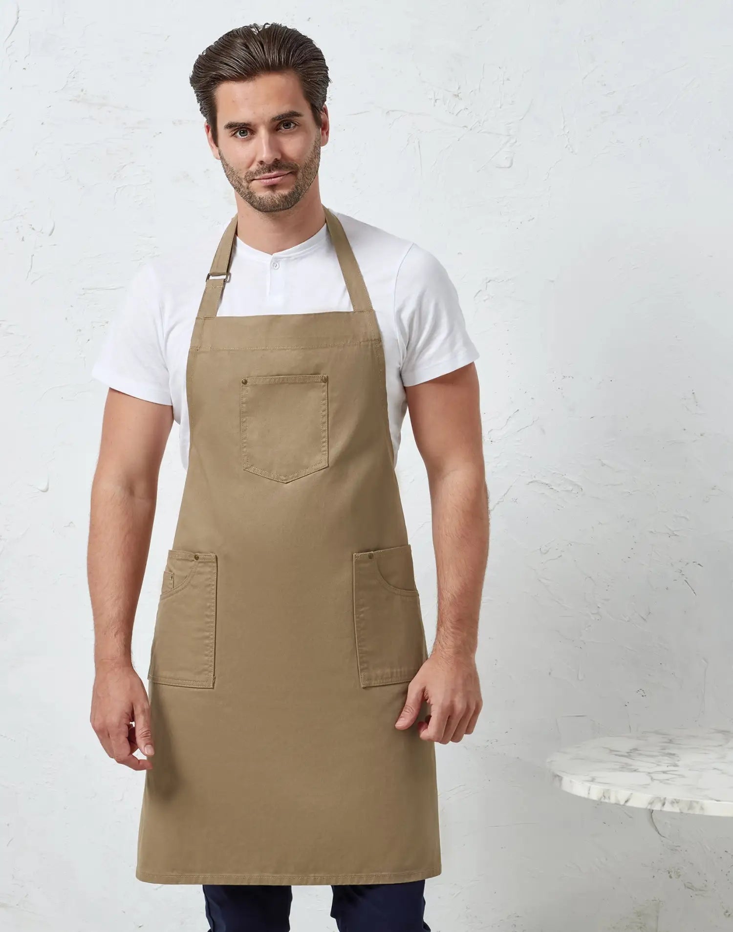 Tablier de cuisine à bavette ’Chino’ - Beige