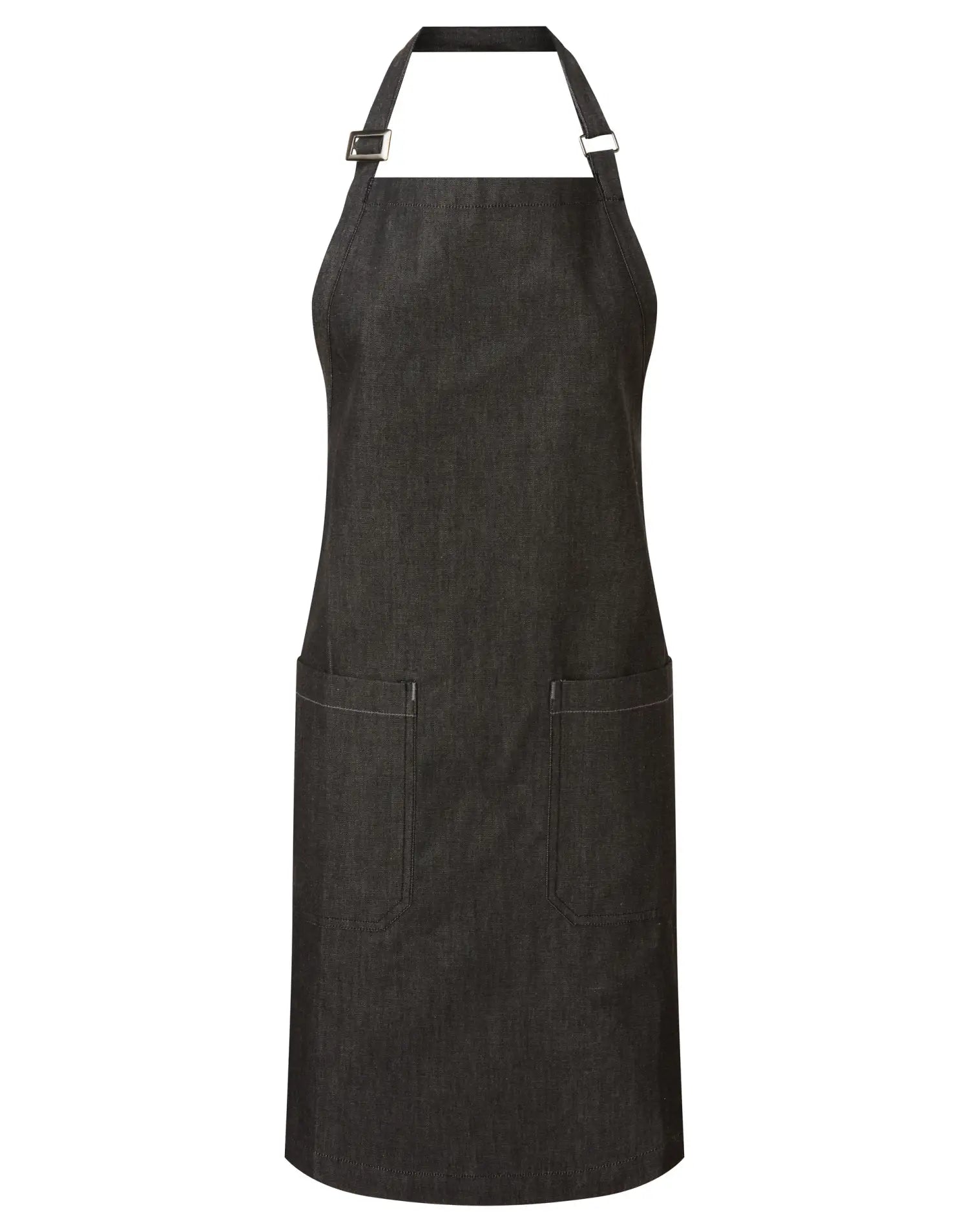 Tablier de cuisine à bavette durable en denim - Noir Denim