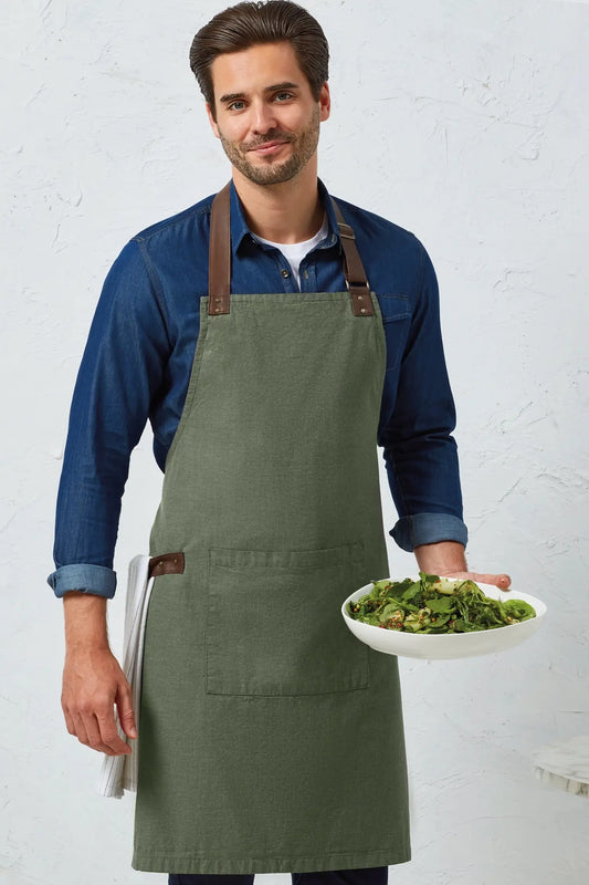 Bib Kitchen Apron - Moss Green