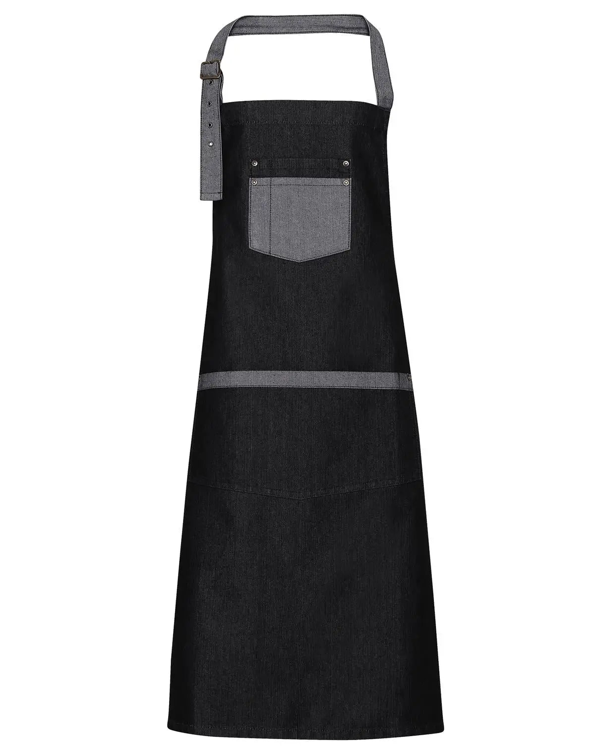 Tablier de cuisine denim à bavette - Jean Noir
