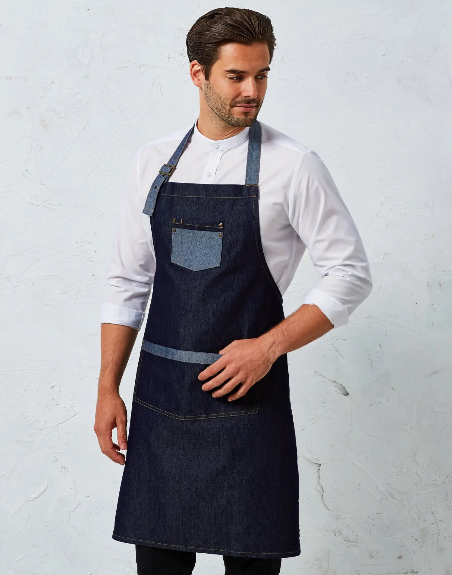 Tablier de cuisine denim à bavette