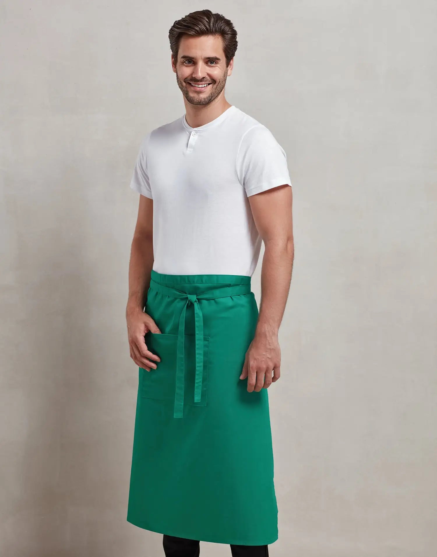 Tablier de cuisine long personnalisé - Emeraude
