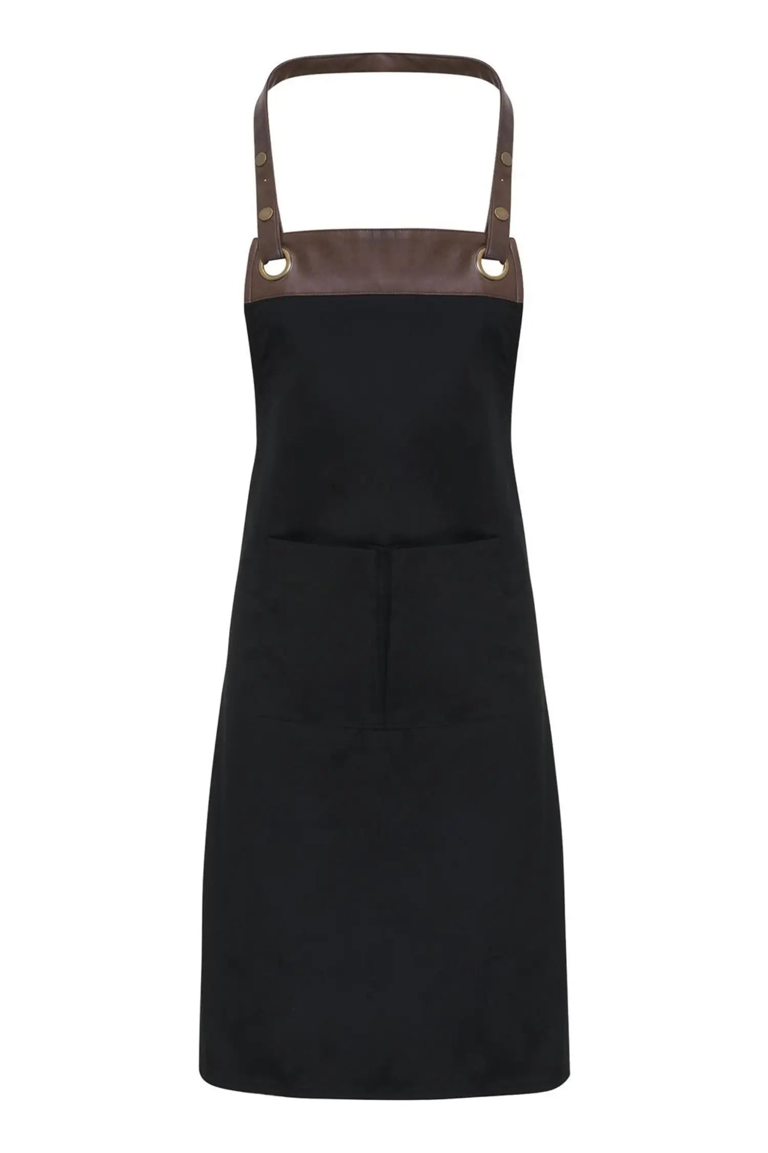 Tablier de cuisine personnalisé à bavette Espresso - Noir/marron