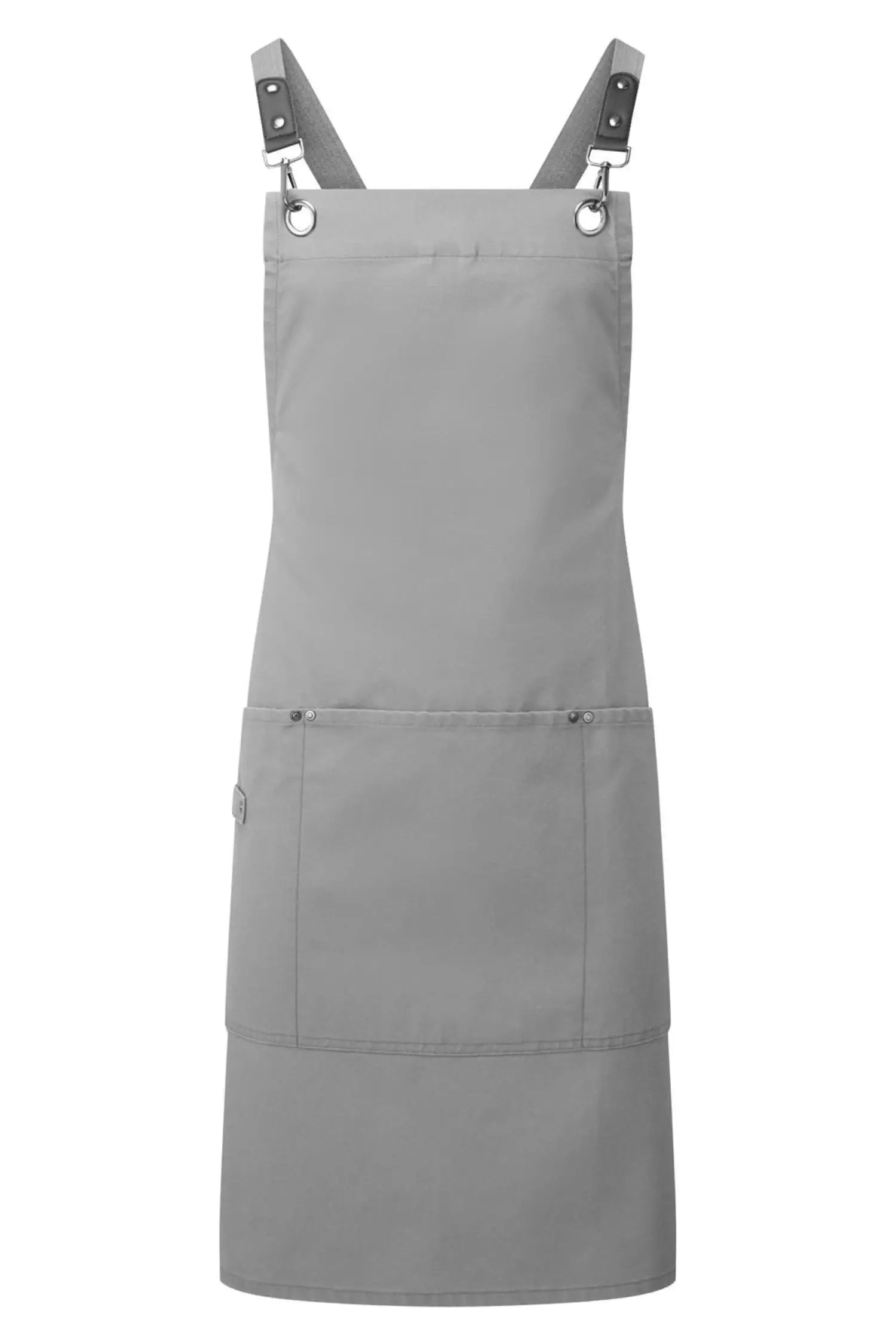 Tablier de cuisine personnalisé Bavette à Bretelles Croisées Clip’n’Clasp - Gris