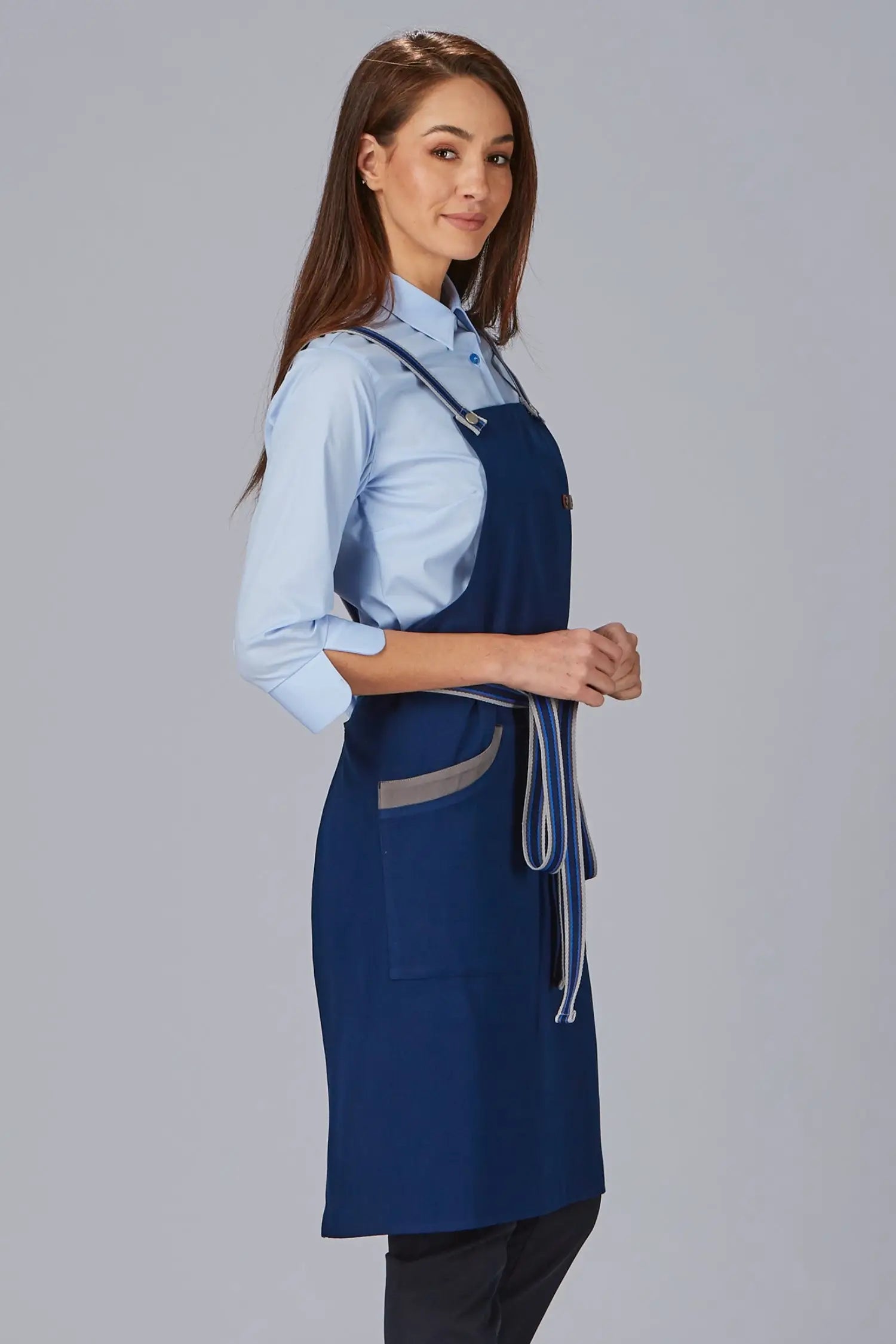 Tablier de cuisine personnalisé bicolore à bavette