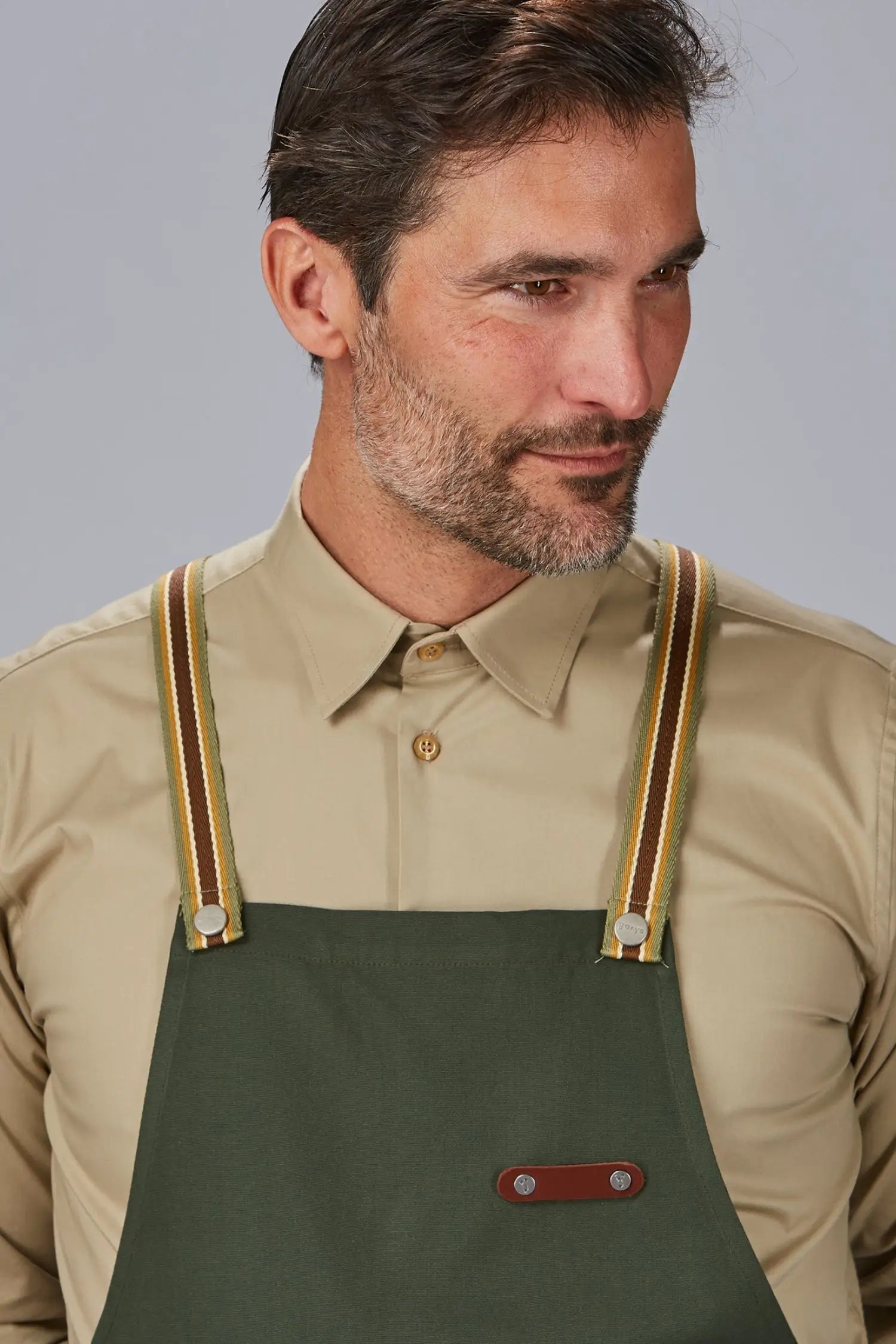 Tablier de cuisine personnalisé bicolore à bavette