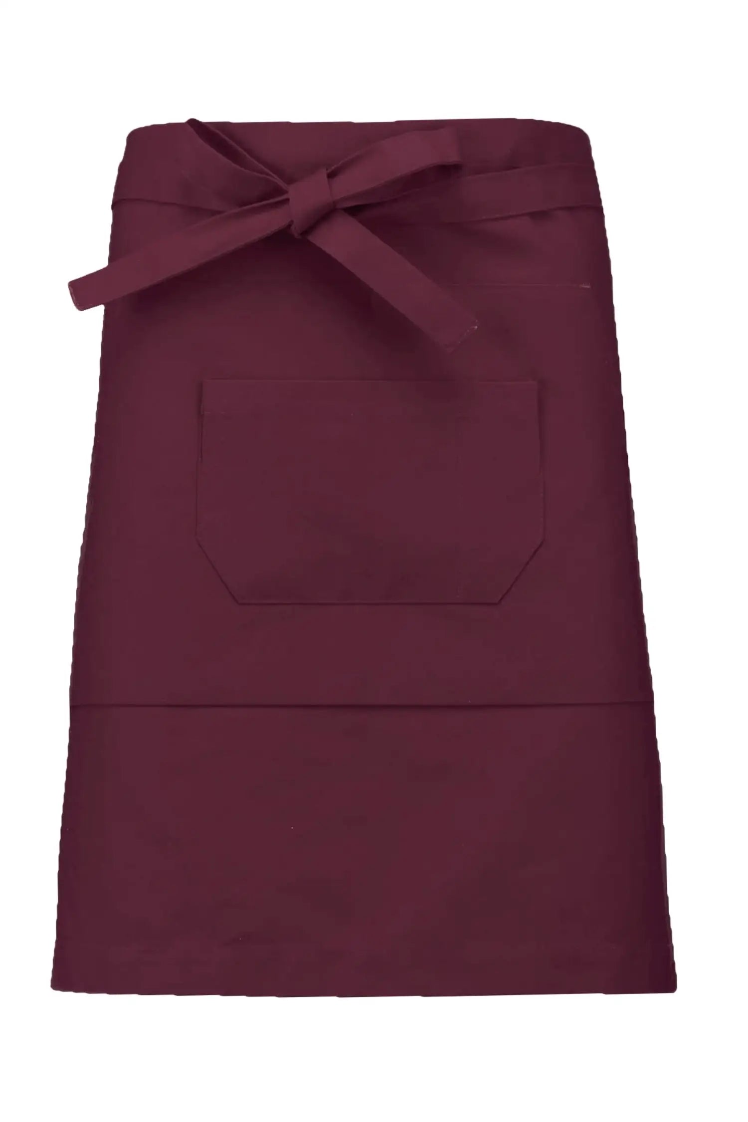 Tablier de cuisine personnalisé Mi-Long Personnalisable avec Double Poche - 100% Coton - Bordeaux