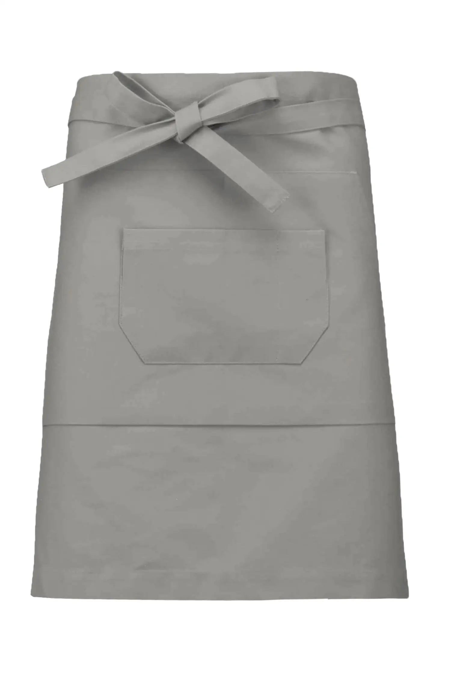 Tablier de cuisine personnalisé Mi-Long Personnalisable avec Double Poche - 100% Coton - Gris clair
