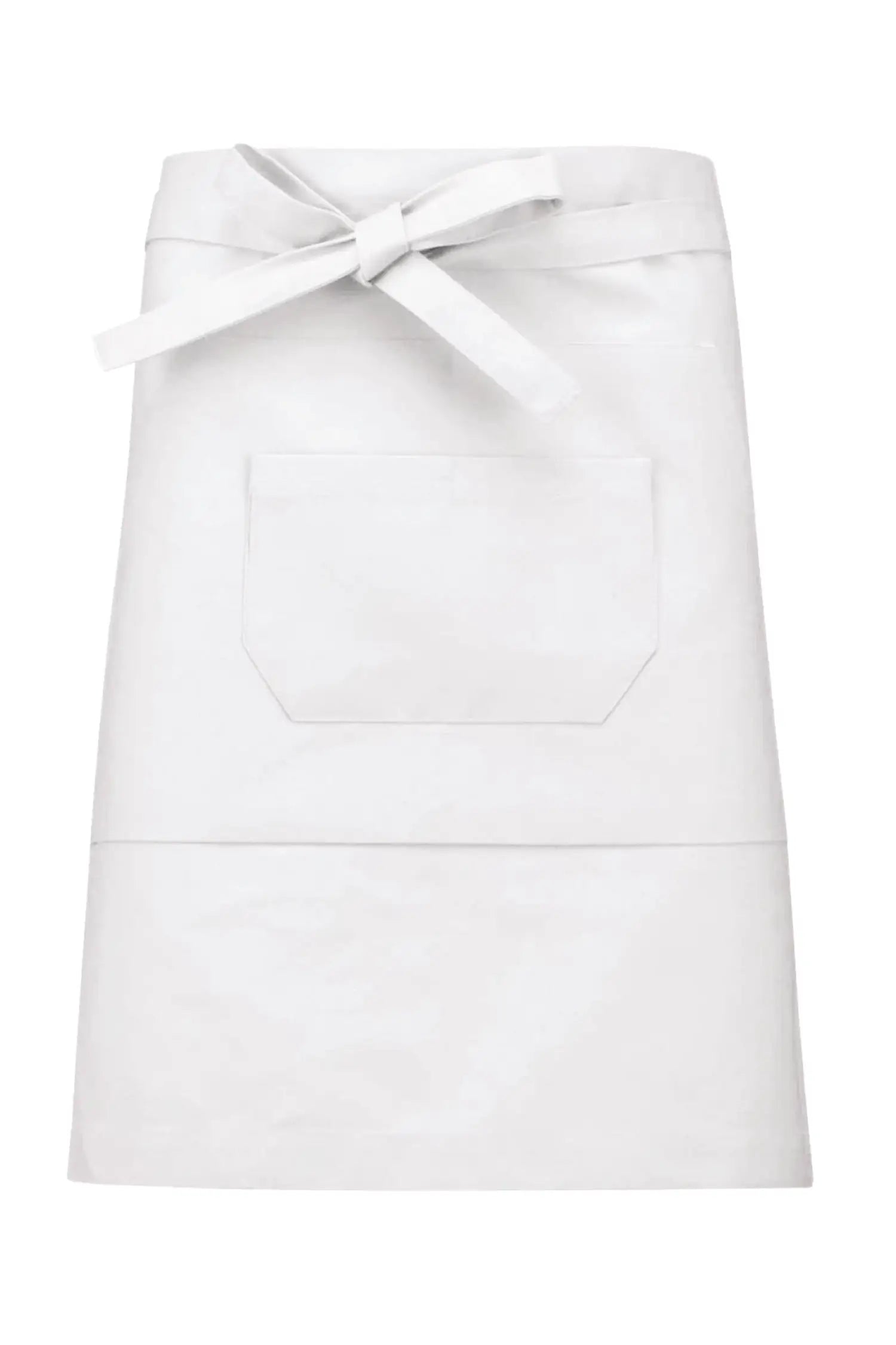 Tablier de cuisine personnalisé Mi-Long Personnalisable avec Double Poche - 100% Coton - Blanc