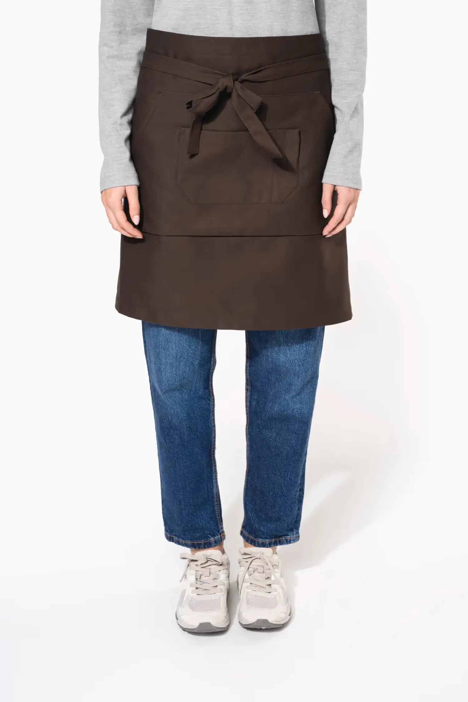 Tablier de cuisine personnalisé Mi-Long Personnalisable avec Double Poche - 100% Coton