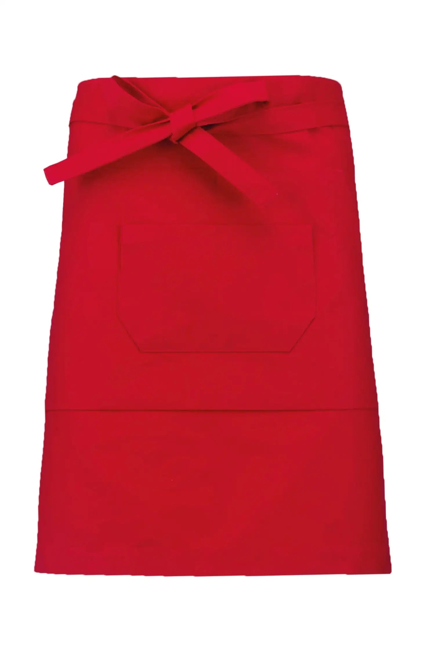 Tablier de cuisine personnalisé Mi-Long Personnalisable avec Double Poche - 100% Coton - Rouge